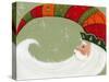 Santa in Elf’s Hat-Beverly Johnston-Stretched Canvas