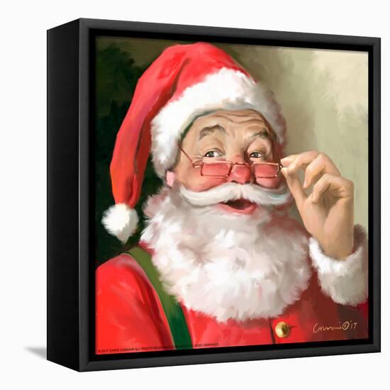 SANTA IN GLASSES-CHRIS CONSANI-Framed Stretched Canvas