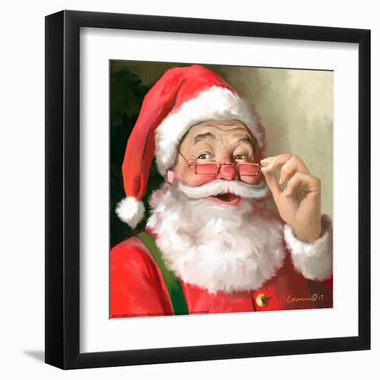 SANTA IN GLASSES-CHRIS CONSANI-Framed Art Print