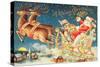 Santa in His Sleigh-null-Stretched Canvas