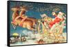 Santa in His Sleigh-null-Framed Stretched Canvas