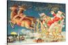 Santa in His Sleigh-null-Stretched Canvas