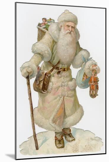 Santa in White-null-Mounted Photographic Print