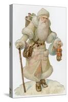 Santa in White-null-Stretched Canvas