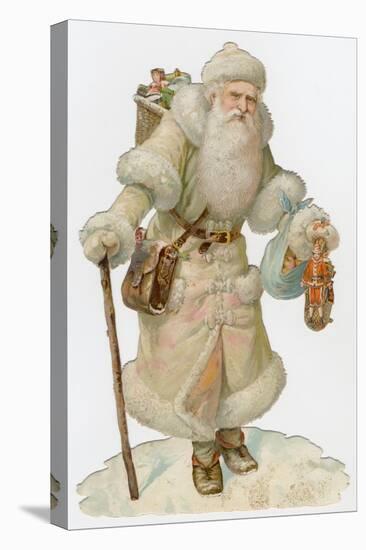 Santa in White-null-Stretched Canvas