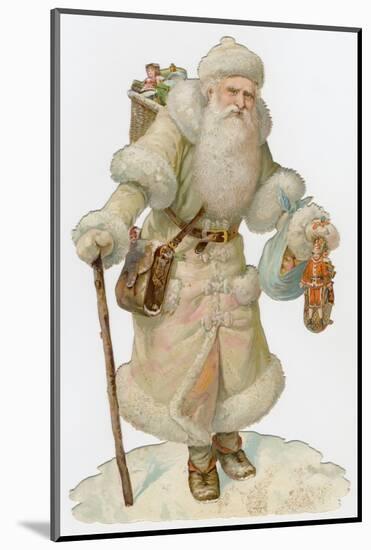 Santa in White-null-Mounted Photographic Print