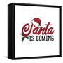 Santa is Coming -Calligraphy for Christmas-Regina Tolgyesi-Framed Stretched Canvas