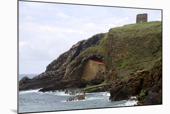 Santa Justa Beach and Old Monastery, Cantabria, Spain-David R. Frazier-Mounted Photographic Print