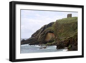 Santa Justa Beach and Old Monastery, Cantabria, Spain-David R. Frazier-Framed Photographic Print