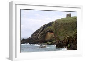 Santa Justa Beach and Old Monastery, Cantabria, Spain-David R. Frazier-Framed Photographic Print