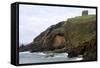 Santa Justa Beach and Old Monastery, Cantabria, Spain-David R. Frazier-Framed Stretched Canvas