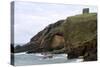 Santa Justa Beach and Old Monastery, Cantabria, Spain-David R. Frazier-Stretched Canvas