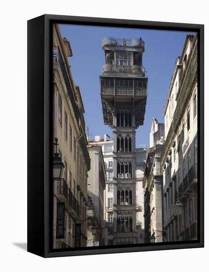 Santa Justa Elevador, Lisbon, Portugal, Europe-Rolf Richardson-Framed Stretched Canvas