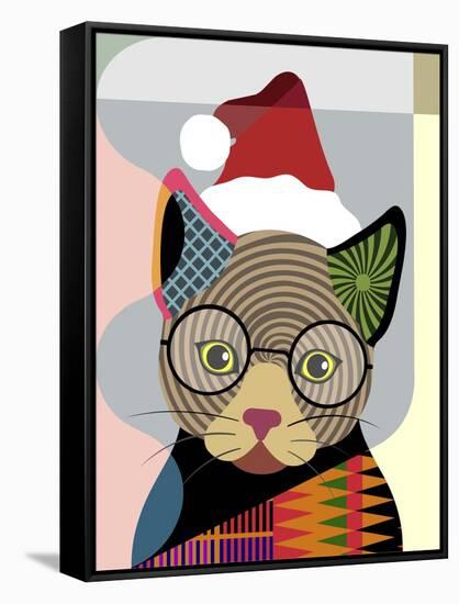 Santa Kitty-Lanre Adefioye-Framed Stretched Canvas