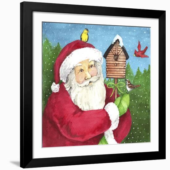 santa log birdhouse-Melinda Hipsher-Framed Giclee Print