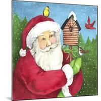 santa log birdhouse-Melinda Hipsher-Mounted Giclee Print