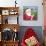 santa log birdhouse-Melinda Hipsher-Mounted Giclee Print displayed on a wall