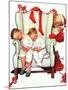 Santa Looking at Two Sleeping Children (or Santa Filling the Stockings)-Norman Rockwell-Mounted Giclee Print