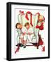 Santa Looking at Two Sleeping Children (or Santa Filling the Stockings)-Norman Rockwell-Framed Premium Giclee Print