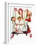 Santa Looking at Two Sleeping Children (or Santa Filling the Stockings)-Norman Rockwell-Framed Premium Giclee Print