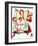 Santa Looking at Two Sleeping Children (or Santa Filling the Stockings)-Norman Rockwell-Framed Giclee Print