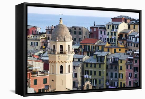 Santa Margherita Church and Colourful Buildings at Dusk-Mark Sunderland-Framed Stretched Canvas