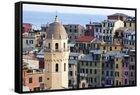 Santa Margherita Church and Colourful Buildings at Dusk-Mark Sunderland-Framed Stretched Canvas