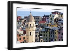 Santa Margherita Church and Colourful Buildings at Dusk-Mark Sunderland-Framed Photographic Print