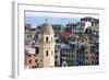 Santa Margherita Church and Colourful Buildings at Dusk-Mark Sunderland-Framed Photographic Print