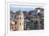 Santa Margherita Church and Colourful Buildings at Dusk-Mark Sunderland-Framed Photographic Print