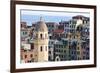 Santa Margherita Church and Colourful Buildings at Dusk-Mark Sunderland-Framed Photographic Print