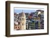 Santa Margherita Church and Colourful Buildings at Dusk-Mark Sunderland-Framed Photographic Print