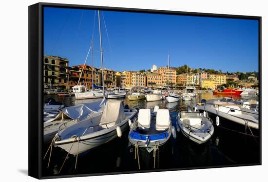 Santa Margherita Ligure Harbour, Genova (Genoa), Liguria, Italy, Europe-Carlo Morucchio-Framed Stretched Canvas