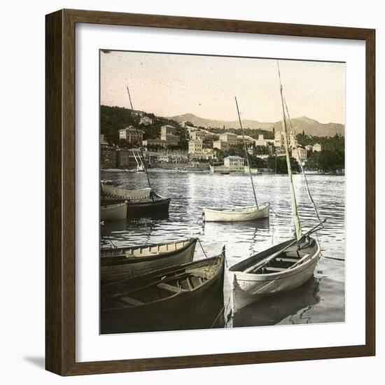 Santa Margherita (Near Genoa, Italy), the Port, Circa 1890-Leon, Levy et Fils-Framed Premium Photographic Print