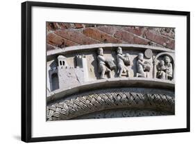 Santa Maria Assunta Di Calvenzano Church, Entrance, Detail of Sculptural Decoration-null-Framed Giclee Print