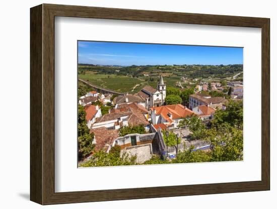 Santa Maria Church in Medieval Town, Obidos, Portugal.-William Perry-Framed Photographic Print