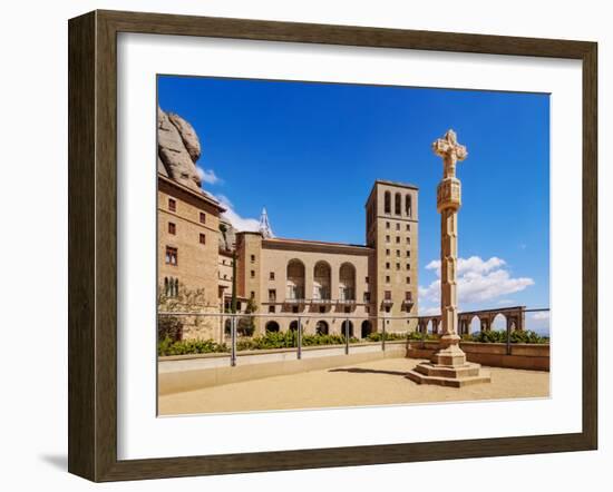 Santa Maria de Montserrat Abbey, Montserrat mountain range near Barcelona, Catalonia, Spain, Europe-Karol Kozlowski-Framed Photographic Print