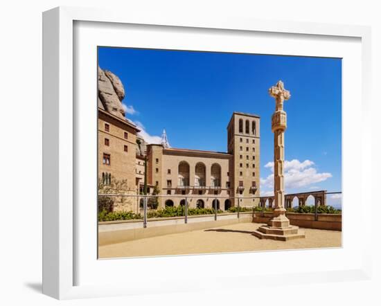 Santa Maria de Montserrat Abbey, Montserrat mountain range near Barcelona, Catalonia, Spain, Europe-Karol Kozlowski-Framed Photographic Print