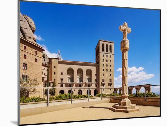 Santa Maria de Montserrat Abbey, Montserrat mountain range near Barcelona, Catalonia, Spain, Europe-Karol Kozlowski-Mounted Photographic Print