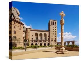 Santa Maria de Montserrat Abbey, Montserrat mountain range near Barcelona, Catalonia, Spain, Europe-Karol Kozlowski-Stretched Canvas