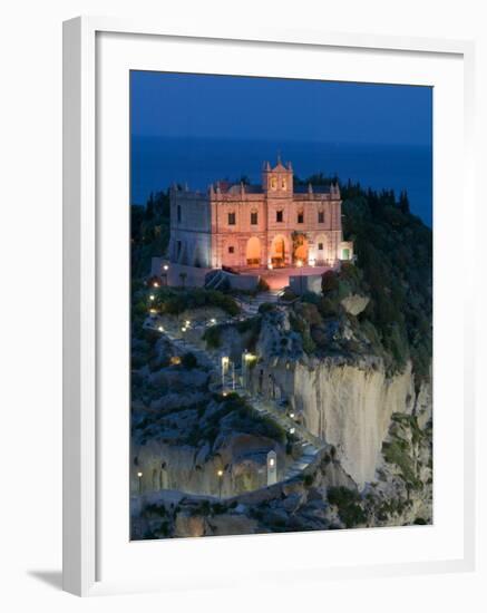 Santa Maria dell'Isola Church, Tropea, Calabria, Italy-Walter Bibikow-Framed Photographic Print