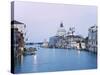 Santa Maria della Salute Cathedral from Academia Bridge along the Grand Canal at Dusk, Venice-Dennis Flaherty-Stretched Canvas