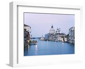 Santa Maria della Salute Cathedral from Academia Bridge along the Grand Canal at Dusk, Venice-Dennis Flaherty-Framed Photographic Print