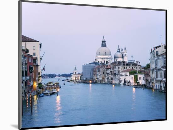 Santa Maria della Salute Cathedral from Academia Bridge along the Grand Canal at Dusk, Venice-Dennis Flaherty-Mounted Photographic Print