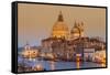 Santa Maria Della Salute Church and Grand Canal at Sunset, Venice, Veneto, Italy-Stefano Politi Markovina-Framed Stretched Canvas