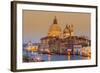 Santa Maria Della Salute Church and Grand Canal at Sunset, Venice, Veneto, Italy-Stefano Politi Markovina-Framed Photographic Print