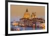 Santa Maria Della Salute Church and Grand Canal at Sunset, Venice, Veneto, Italy-Stefano Politi Markovina-Framed Photographic Print