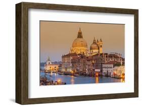 Santa Maria Della Salute Church and Grand Canal at Sunset, Venice, Veneto, Italy-Stefano Politi Markovina-Framed Photographic Print