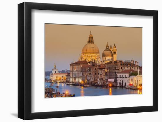 Santa Maria Della Salute Church and Grand Canal at Sunset, Venice, Veneto, Italy-Stefano Politi Markovina-Framed Photographic Print