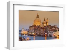 Santa Maria Della Salute Church and Grand Canal at Sunset, Venice, Veneto, Italy-Stefano Politi Markovina-Framed Photographic Print